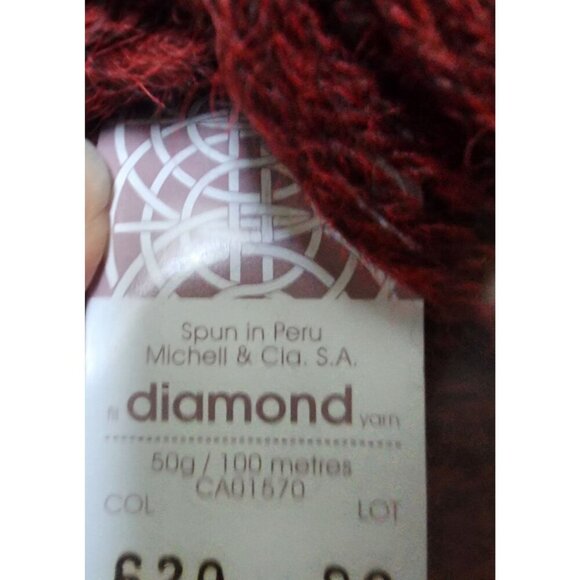 Diamond Luxury Collection Alpaca Melange 100% Alpaca DK 109 y (4 balls) Burgundy - Picture 2 of 3